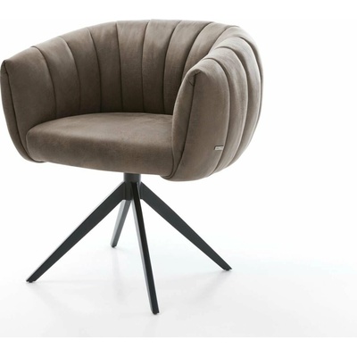 Delife Jada-Flex mikrovlákno taupe vintage křížová podnož široká černá taštičkové pružiny