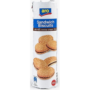 ARO Sandwich sušenky s krémovou náplní kakao 500g