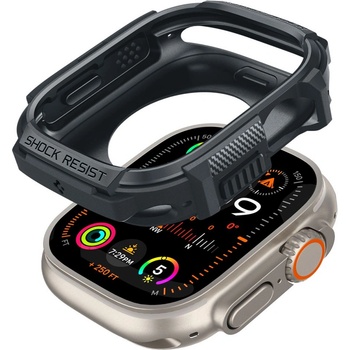 Spigen Удароустойчив кейс за Apple Watch Ultra 1/2 (49mm) от Spigen Rugged Armor - Dark Grey (8809971222648)