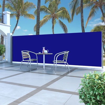vidaXL Zatahovací boční markýza / zástěna 160 x 500 cm Modrá