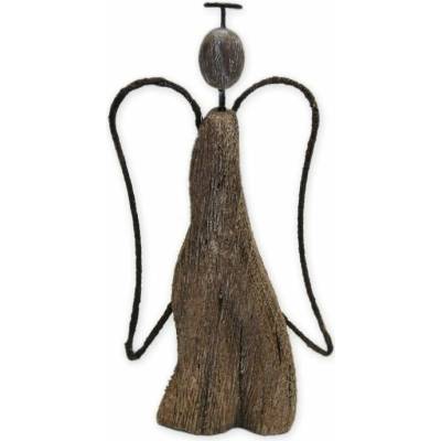 Anděl dřevo/kov 18cm