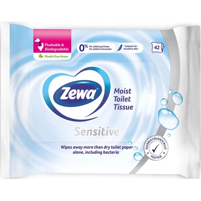 Zewa Влажна тоалетна хартия Zewa - Sensitive, 42 броя (6604)