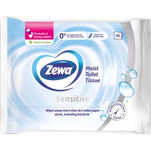 Zewa Влажна тоалетна хартия Zewa - Sensitive, 42 броя (66042) - ozone