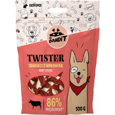 Mr.Bandit TWISTER Hovězí tyčinky 500 g