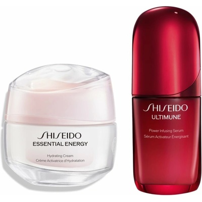 Shiseido Essential Energy Hydrating Cream hĺbkovo hydratačný krém 50 ml + Shiseido Ultimune Power Infusing Serum sérum proti starnutiu pleti 50 ml