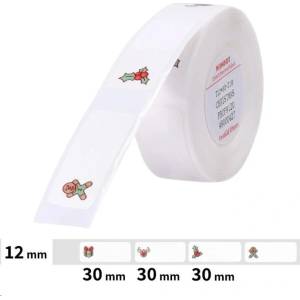 Niimbot A2A88988601, 12x30mm, 210 бр. , Коледа, самозалепващи етикети (A2A88988601)