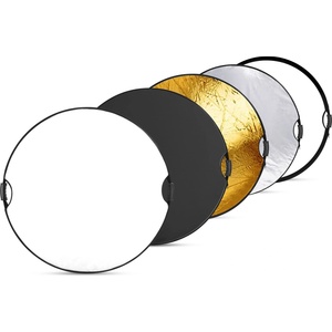 NEEWER 110cm Light Reflector with 3/8" Thread Handle, 5-in-1 Foldable Disc Light Diffuser, Translucent/Silver/Gold/White/Black for Photography Lighting, Outdoor Lighting, RF-110II (RF-110II)