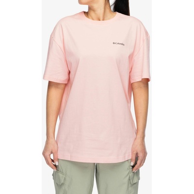 Bavlnené tričko dámske Columbia Rolling Bend Graphic Oversized Tee pink sand/bubbly scoped view