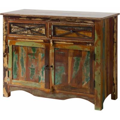 Bighome Príborník z recyklovaného dreva 110x45x85 viacfarebný lakovaný OLDTIME