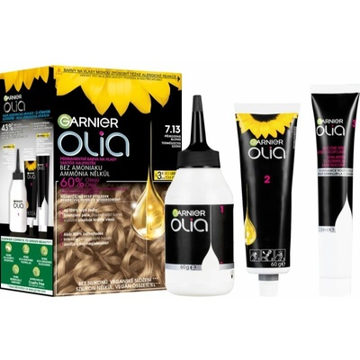 Garnier Olia Big Kit permanentní barva na vlasy odstín 7.13 Beige Dark Blond 1 ks