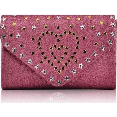 LS Fashion kabelka psaníčko s glitry LSE00239 růžové