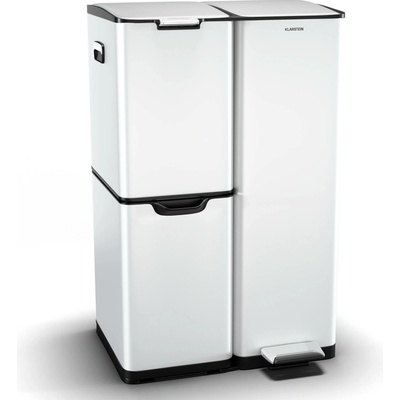Klarstein Tiyo 3 v 1 kôš na odpadky 60 l, 30 l + 17 l + 13 l, kryt z nehrdzavejúcej ocele KG28-I-60-white