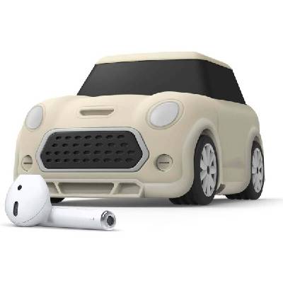 Силиконов калъф с карабинер за Apple Airpods и Apple Airpods 2 (бял) - Elago Airpods Mini Car Design Silicone Case (EAP-MINICAR-CWH)
