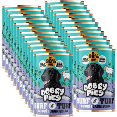 Dobry Pies Losos a jahňacie 24 x 400 g
