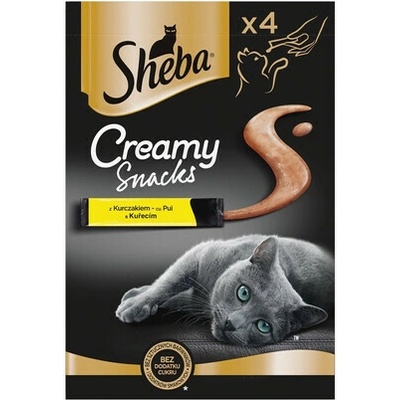 SHEBA Creamy Snacks krémový pamlsek pro kočky s kuřecím masem 4x 12 g