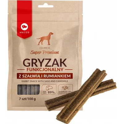 MACED PSÍ PAMLSEK Funkční žvýkací pamlsek se šalvějí a heřmánkem 100 g