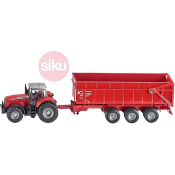 Siku Farmer 1844 Traktor Massey Ferguson s vlečkou 1:87