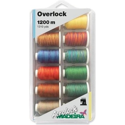 Overlockové nitě PES Madeira Aerolock 125 (12x1200m) - melírované