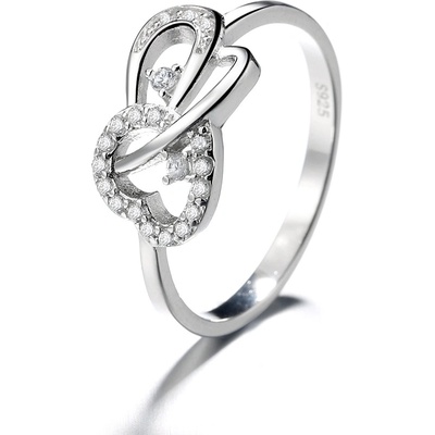 DELIS Пръстен от сребро 925, jw1349, дизайн на сърце, с родиево покритие (jw1349)