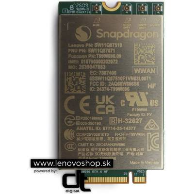 Lenovo TP Foxconn SDX61 5G Sub6 PCIE M.2 3052 WWAN module 4XC1V93321