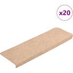 vidaXL Изтривалки за стълби, самозалепващи се, 20 бр. , 65x21x4 см, светлокафяви, с правоъгълен ръб (3365715)