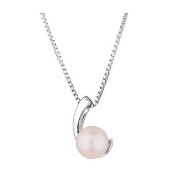 Image 1 of Swan Дамско сребърно колие с бяла перла sp0002aw