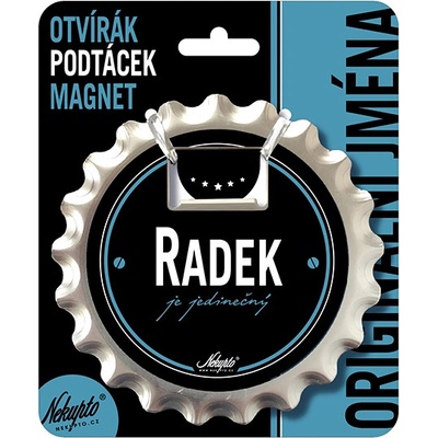 Nekupto Otvírák na pivo, podtácek se jménem Radek V.I.P.