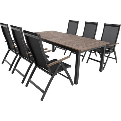 Doppler EXPERT WOOD Plus zahradní hliníková sedací souprava 6+1