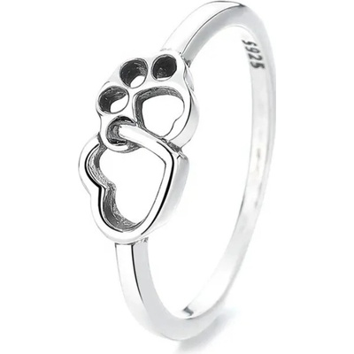 Majya Stříbrný prsten SRDCE a TLAPKA 11775 6