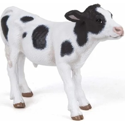 Papo - Фигурка за колекциониране и игра - Черно - бяло теленце (51149)