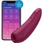 Satisfyer Curvy 1+ - стимула̀тор за клитор с въздушни вълни, управляван чрез приложение (червен)
