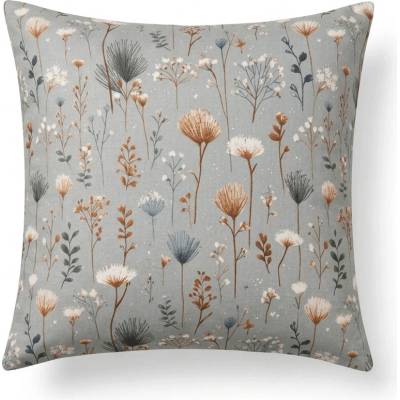 Textilomanie Obliečka na vankúš z mikrovlákna BOTANIC FIELD 45x45 sivá