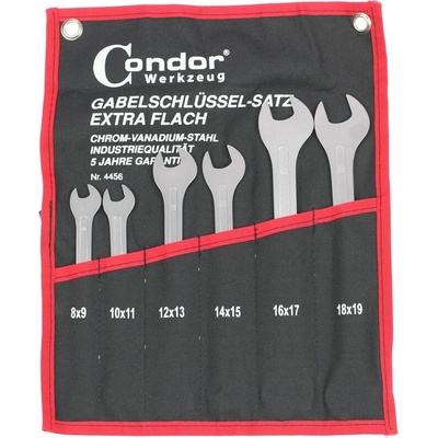 Condor klíče ploché 8 - 19 mm extra tenké tvrzené sada 6 dílů 100-01771