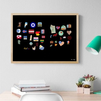 Toptabule.sk MTDRc Čierna tabuľa na magnetky v drevenom prírodnom ráme 200x100cm