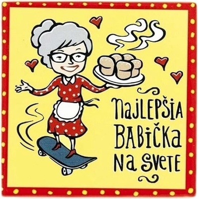 GiftyCity Podtácek keramika Najlepšia babička SK 11cm