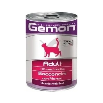 Gemon Beef Adult - Консерва с телешко месо , за възрастни котки - 4 броя х 415 гр