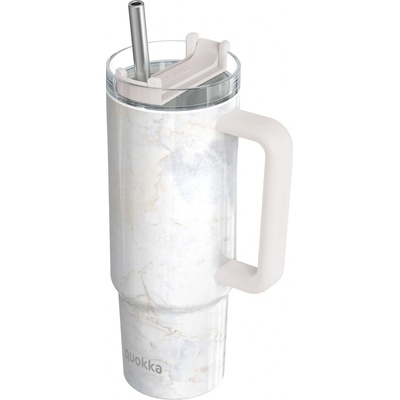 Quokka Termohrnek Vibe s brčkem 880 ml marble