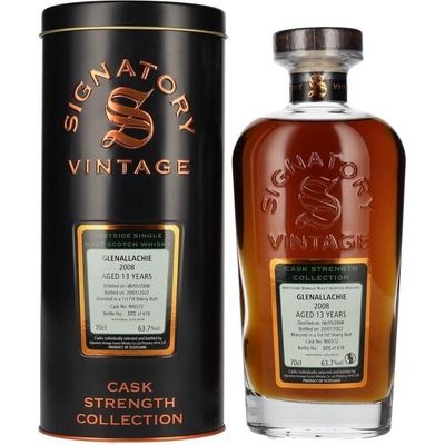 Signatory Vintage Glenallachie 13y Cask Strength 2008 63,7% 0,7 l (tuba)