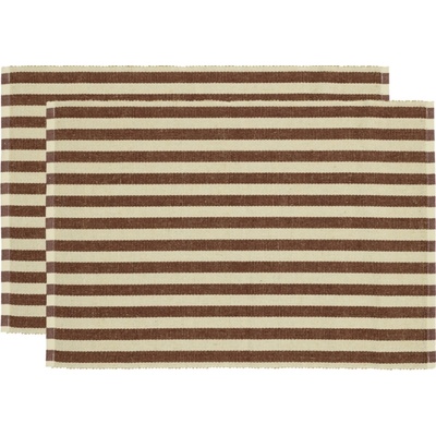 Södahl Set dvou hnědých prostírání Stripe 48x33 cm