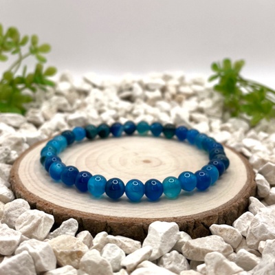 Certom Minerální náramek modrý achát – klid a komunikace 0108