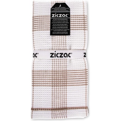 ZicZac Кърпи за съдове в комплект от 3 бр. 50x76 cm Duo Waffle - ZicZac (ZZ0589BROWN)