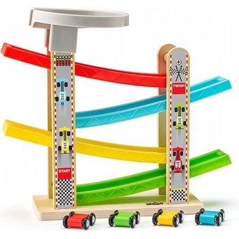 Woddy Set dráha se 4 překlápěcími autíčky 102190841