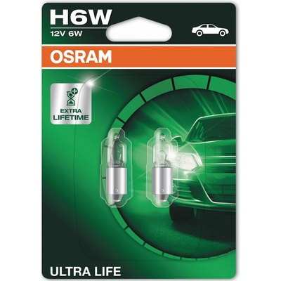 Osram Ultra Life H6W BAX9s 12V 6W 2 ks 64132ULT-HCB