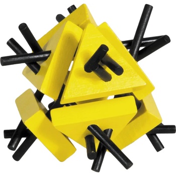 Fridolin Логически 3D пъзел Fridolin Triangles With Sticks Yellow - Black