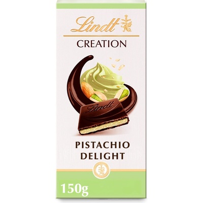 Lindt Creation Plněná hořká čokoláda mandlovým krémem s pistáciovou příchutí 150 g