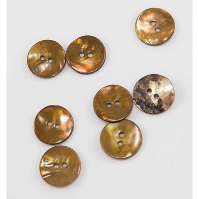 Perleťový gombík farbený - odtiene svetlo hnedej - priemer 1,8 cm