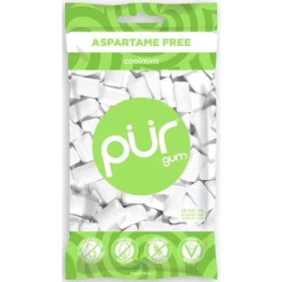 PÜR натурална дъвка без аспартам, Coolmint, 55 бр