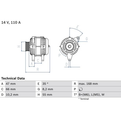 BOSCH 0 986 042 201 generátor (0986042201)