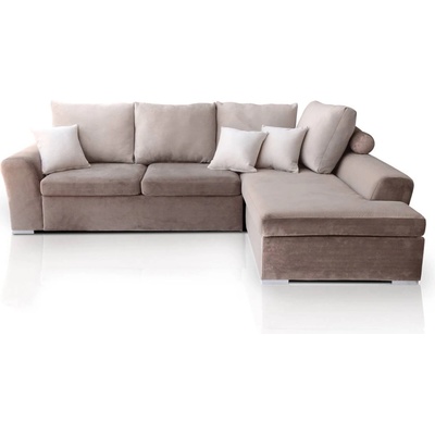 ИРИМ Разтегателен ъглов диван с лежанка Микаела пастелнолилав