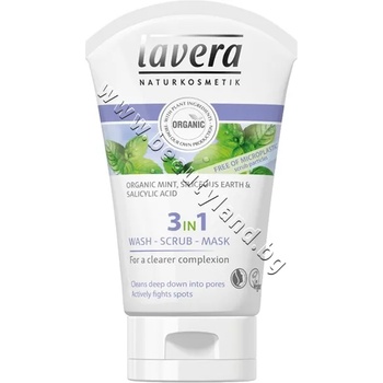 Lavera Гел-маска Lavera 3 in 1 Wash-Scrub-Mask, p/n LA-106536 - Био почистваща гел-маска за лице против акне (LA-106536)